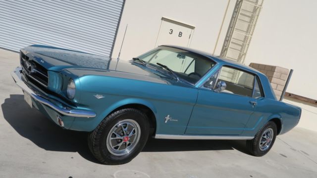 1965 Ford Mustang 289 C CODE WEST COAST CAR! TWILIGHT TURQUOISE! P/S