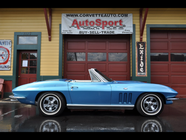 1966 Chevrolet Corvette Nassau Blue/Blue-White #'s Matching Conv RARE!