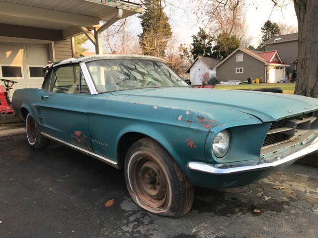1967 Ford Mustang Convertible C Code 289 V8 Clearwater Aqua P/S P/T