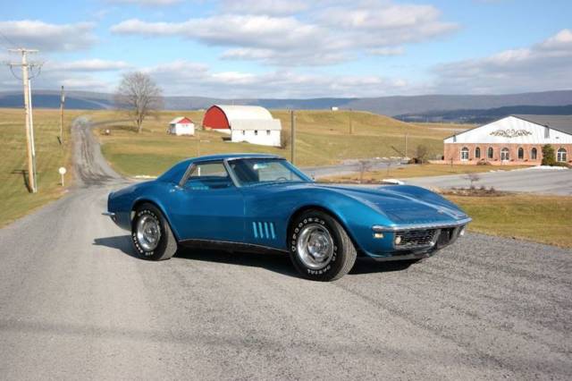 1968 Chevrolet Corvette 2 Top #s Matching 327ci/350hp Blue/Blue