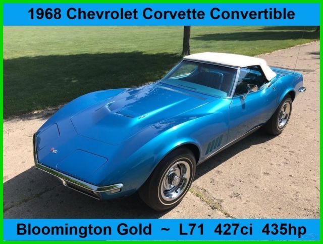 1968 Chevrolet Corvette 427ci 435hp Bloomington GOLD