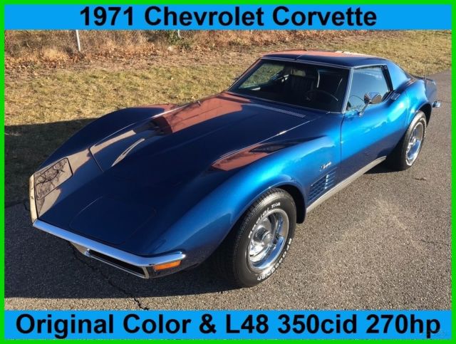 1971 Chevrolet Corvette Original L48 350cid 270hp Bridgehampton Blue Vette