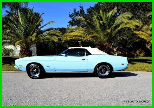 1973 Ford Mustang white power convertible top with glass rear window