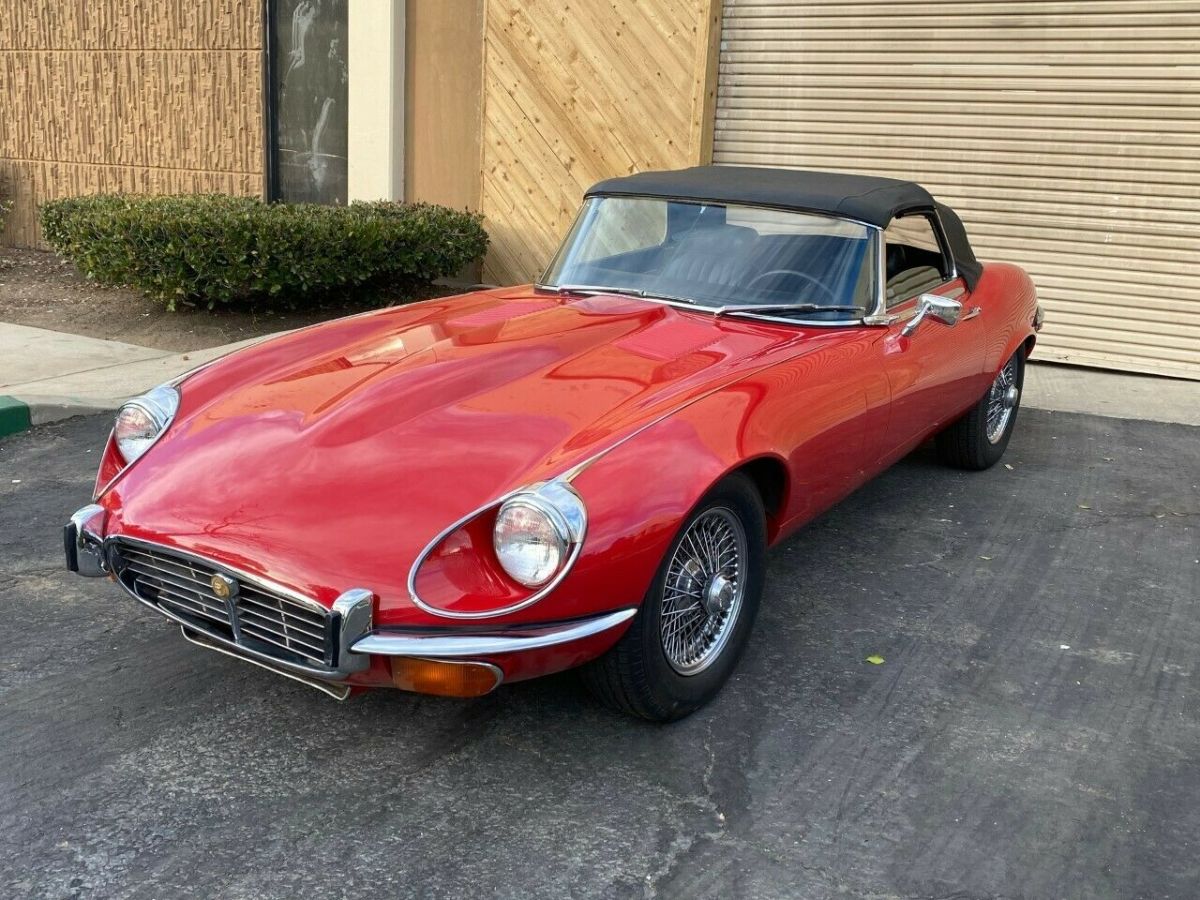 1972 Jaguar E-Type Signal Red with black leather interior
